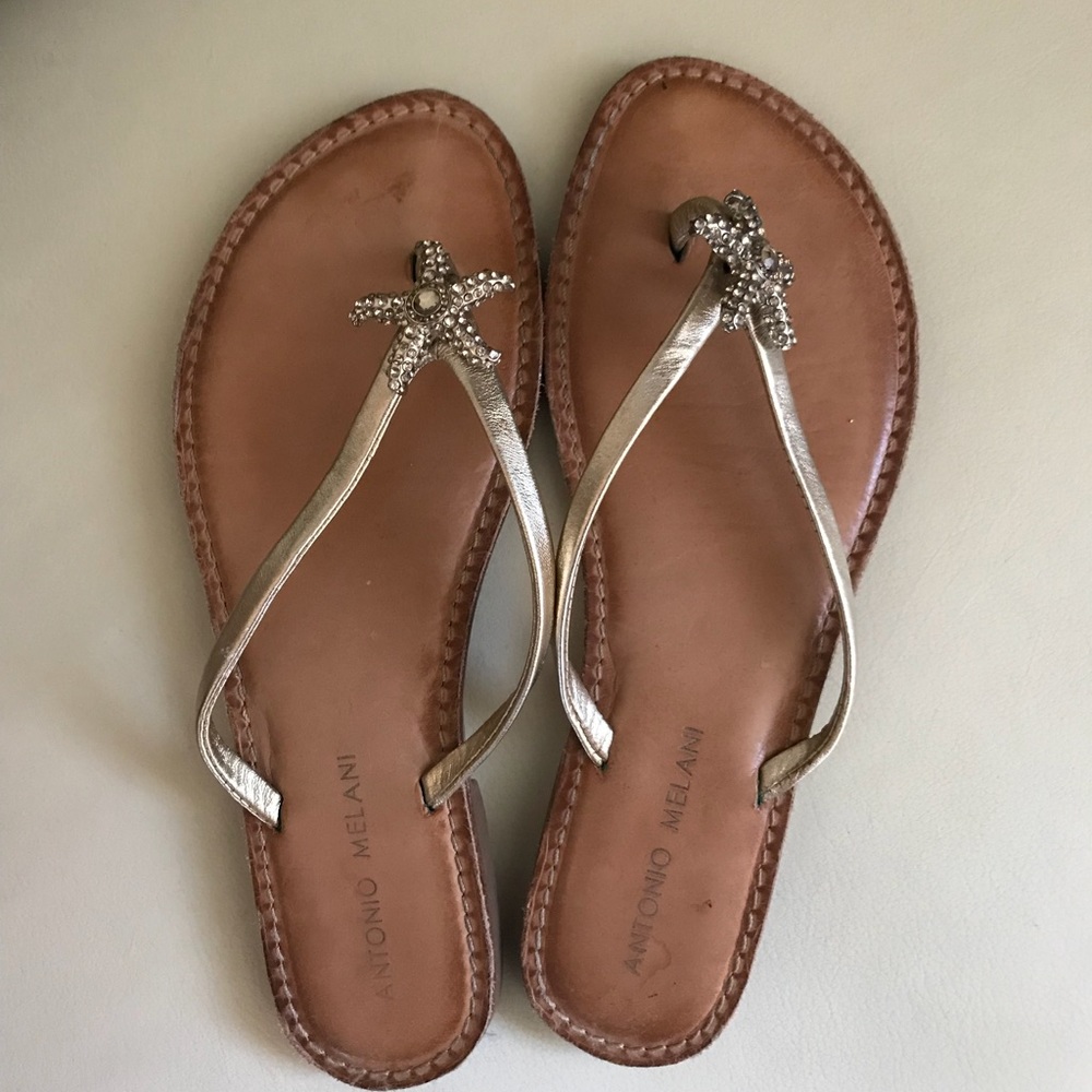 Antonio Melani Gold Flip Flop